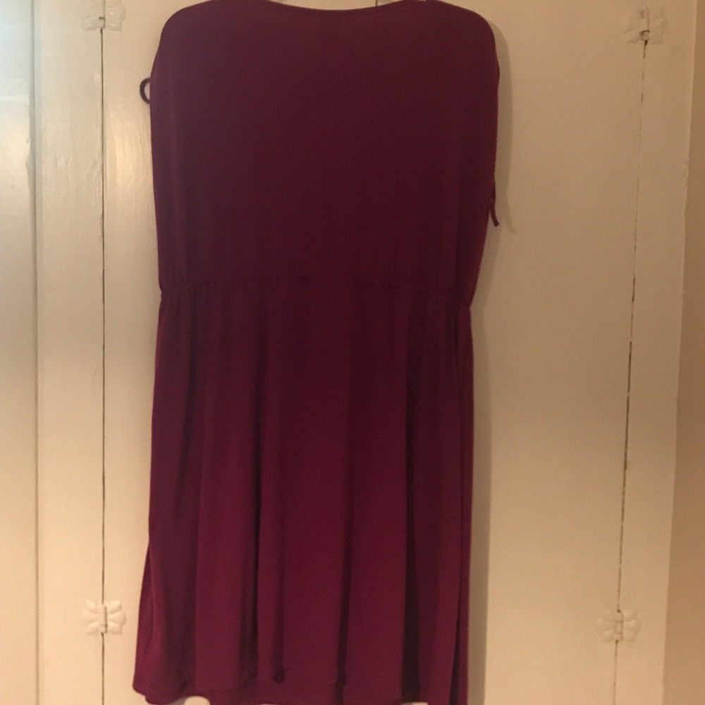 Faded Glory Swim Coverup Raspberry XL 16-18 elastic waist drawstring shoulders - Picture 4 of 4